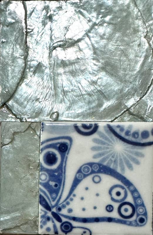 V3002-BK SEASHELL TILE WALLCOVERING
