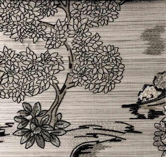 V54500DZ EMBROIDERED GRASSCLOTH WALLPAPER $369/yard